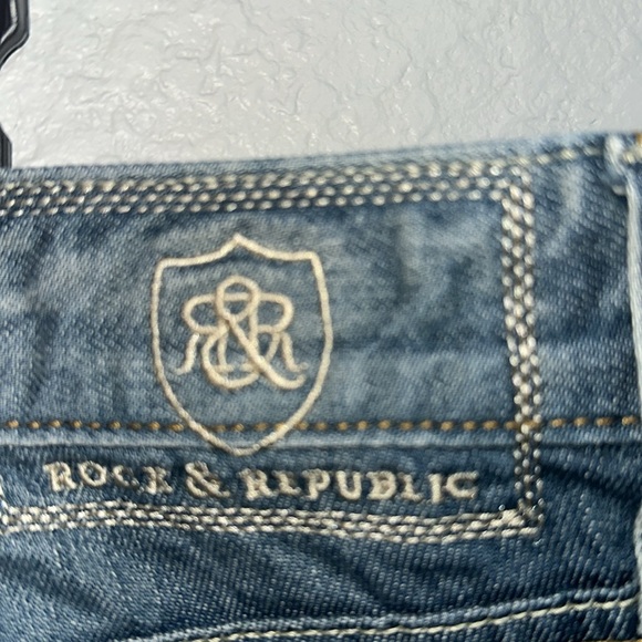 Rock & Republic Men's Blue Distressed Jeans 38X32 - Picture 7 of 10